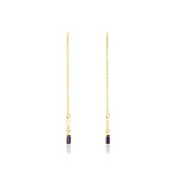 Histoire d'Or Boucles D'oreilles Pendantes Iris Or Jaune Améthyste Topaze Hot