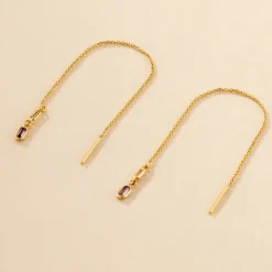 Histoire d'Or Boucles D'oreilles Pendantes Iris Or Jaune Améthyste Topaze Hot