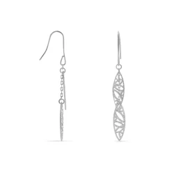 Histoire d'Or Boucles D'oreilles Pendantes Bartolomea Feuille Or Blanc Online