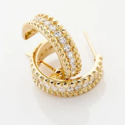 Histoire d'Or Boucles D'oreilles Pendantes Marie-baptistine Plaqué Or Oxyde