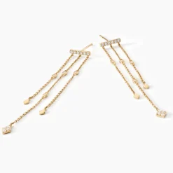 Histoire d'Or Boucles D'oreilles Pendantes Eclat D'etoile Or Jaune Oxyde Clearance