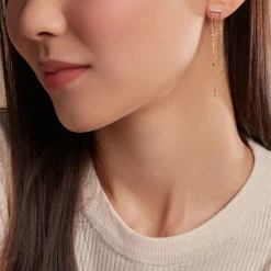 Histoire d'Or Boucles D'oreilles Pendantes Eclat D'etoile Or Jaune Oxyde Clearance