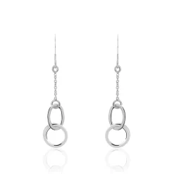 Histoire d'Or Boucles D'oreilles Pendantes Toi Et Moi Argent Blanc Online