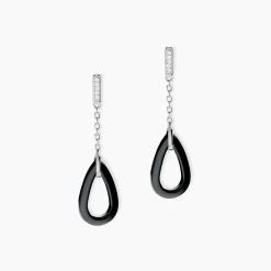 Histoire d'Or Boucles D'oreilles Pendantes Amaris Argent Blanc Céramique Et Oxyde Online