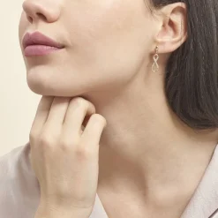 Histoire d'Or Boucles D'oreilles Pendantes Dunya Plaqué Or Jaune Oxyde De Zirconium Discount