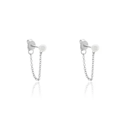 Histoire d'Or Boucles D'oreilles Pendantes Argent Blanc Leent Perles De Culture Sale