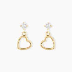 Histoire d'Or Boucles D'oreilles Pendantes Daria C艙ur Or Jaune Online