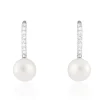 Histoire d'Or Boucles D'oreilles Pendantes Gwaldys Argent  Perle De Culture Et Oxyde New
