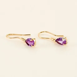 Histoire d'Or Boucles D'oreilles Pendantes Kalyne Or Jaune Amethyste or jaune amethyste violette Discount