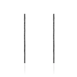 Histoire d'Or Boucles D'oreilles Pendantes Lou-anne Argent Blanc Oxyde Noir argent blanc oxyde de zirconium noir