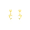 Histoire d'Or Boucles D'oreilles Pendantes Fulvie Coeurs Et Dauphin Or Jaune Discount