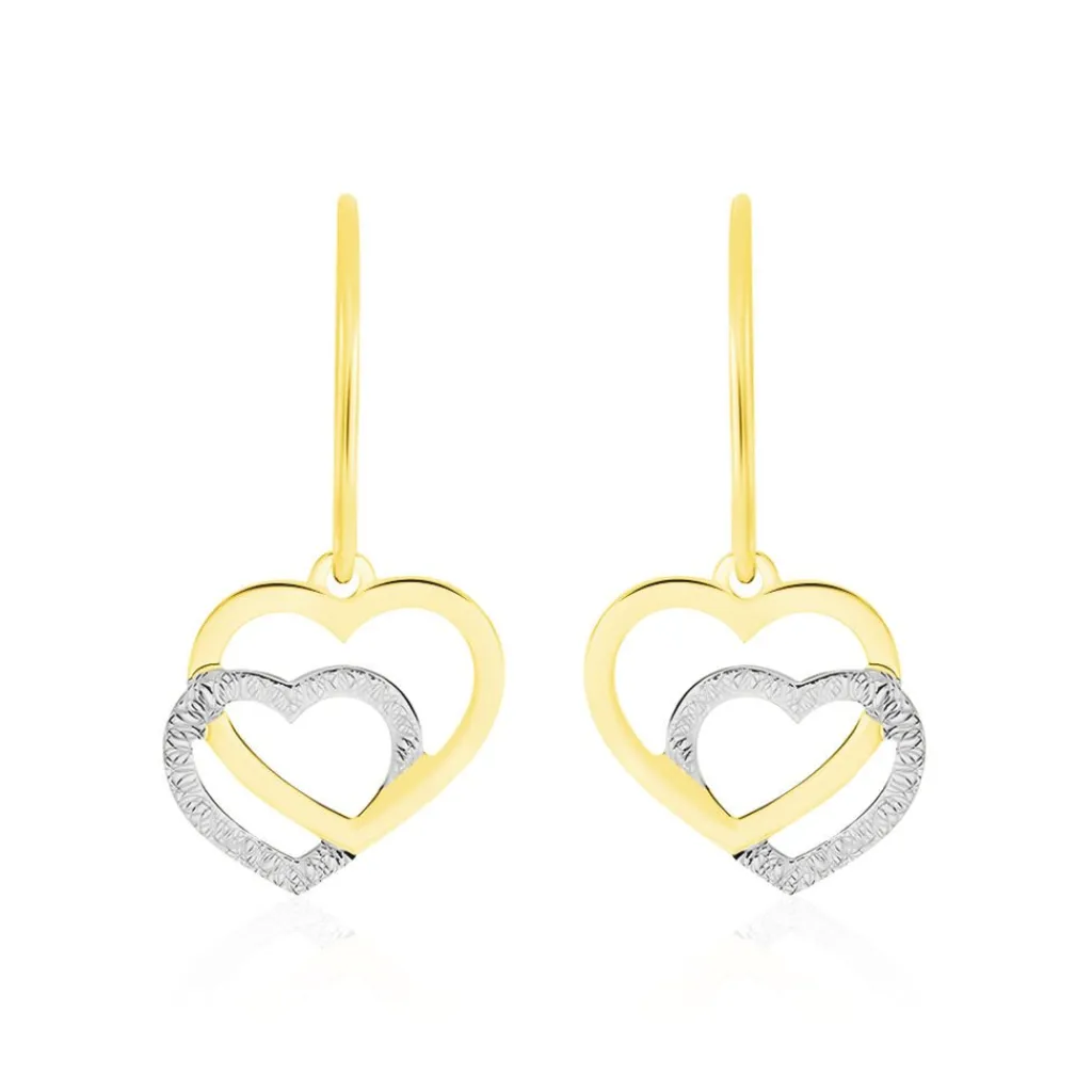 Histoire d'Or Boucles D'oreilles Pendantes Hedley Or Bicolore Hot