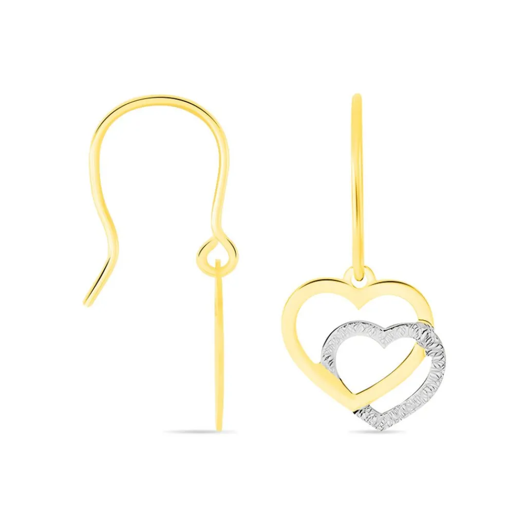 Histoire d'Or Boucles D'oreilles Pendantes Hedley Or Bicolore Hot