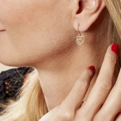 Histoire d'Or Boucles D'oreilles Pendantes Hedley Or Bicolore Hot