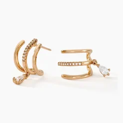 Histoire d'Or Boucles D'oreilles Pendantes Louelia Plaqué Or Doré Oxyde De Zirconium Best