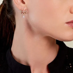 Histoire d'Or Boucles D'oreilles Pendantes Louelia Plaqué Or Doré Oxyde De Zirconium Best