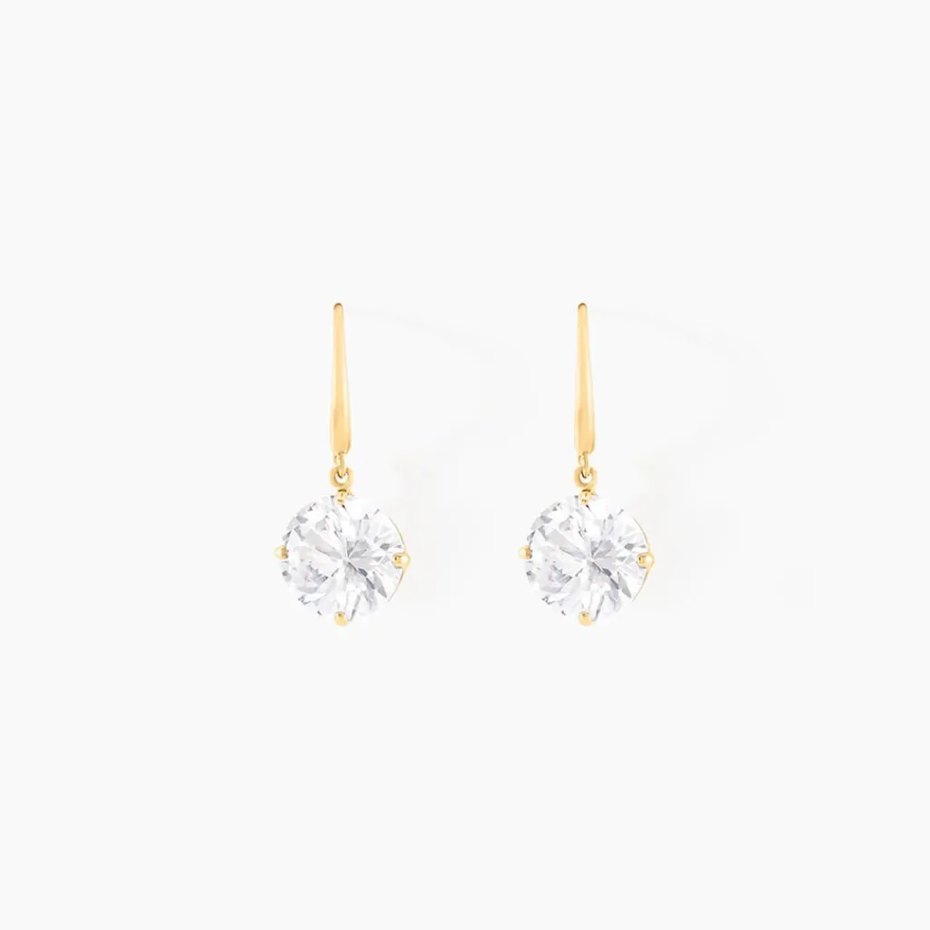 Histoire d'Or Boucles D'oreilles Pendantes Oxyde Rond Or Jaune Oxyde De Zirconium