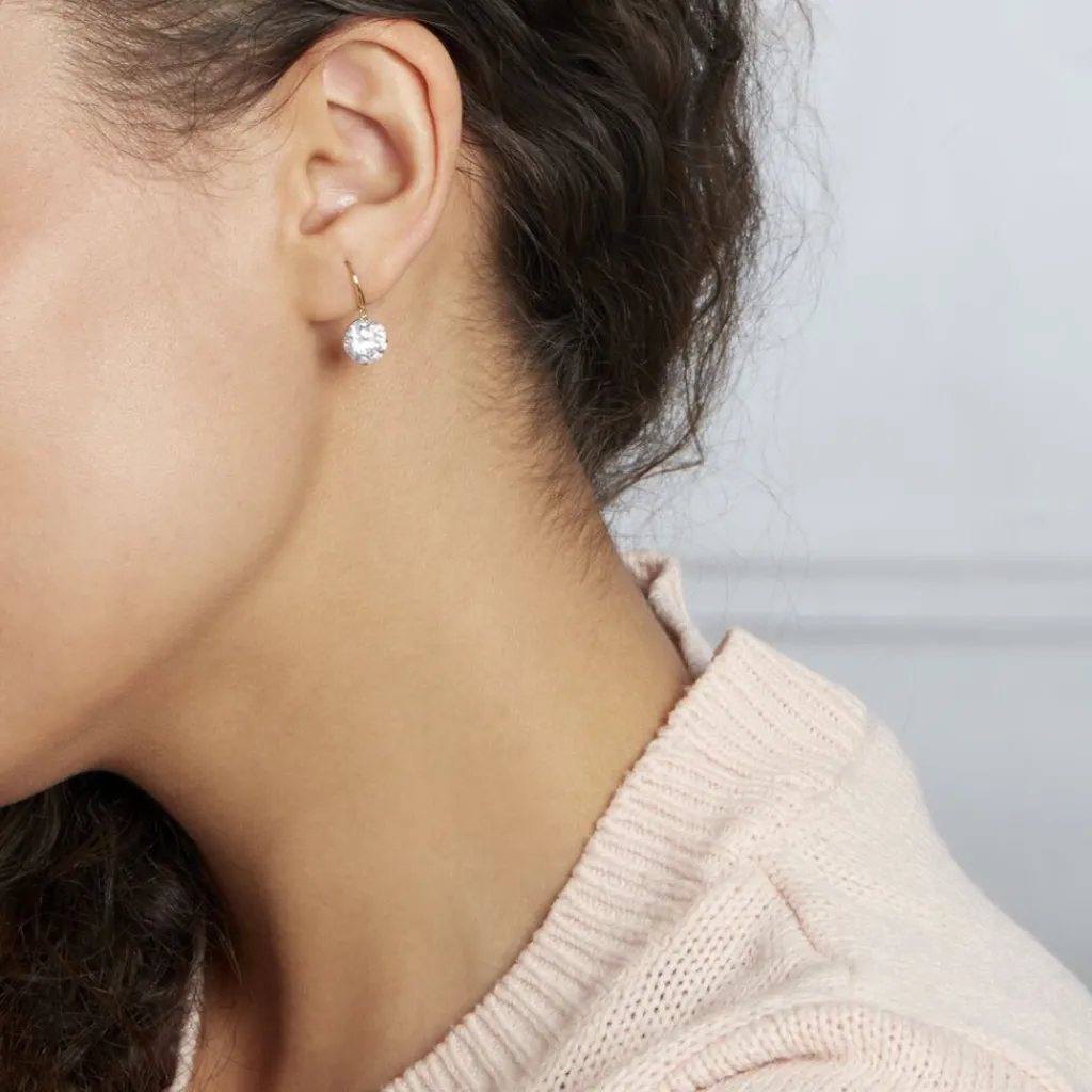 Histoire d'Or Boucles D'oreilles Pendantes Oxyde Rond Or Jaune Oxyde De Zirconium