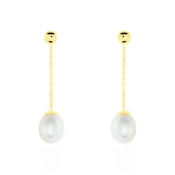 Histoire d'Or Boucles D'oreilles Pendantes Valera Or Jaune Perle De Culture Sale