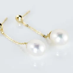 Histoire d'Or Boucles D'oreilles Pendantes Valera Or Jaune Perle De Culture Sale