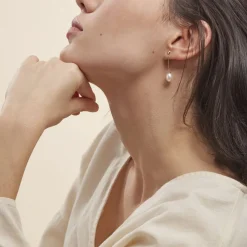 Histoire d'Or Boucles D'oreilles Pendantes Valera Or Jaune Perle De Culture Sale