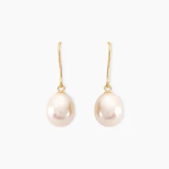 Histoire d'Or Boucles D'oreilles Pendantes Baroque Or Jaune Perle De Culture Outlet