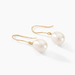 Histoire d'Or Boucles D'oreilles Pendantes Baroque Or Jaune Perle De Culture Outlet