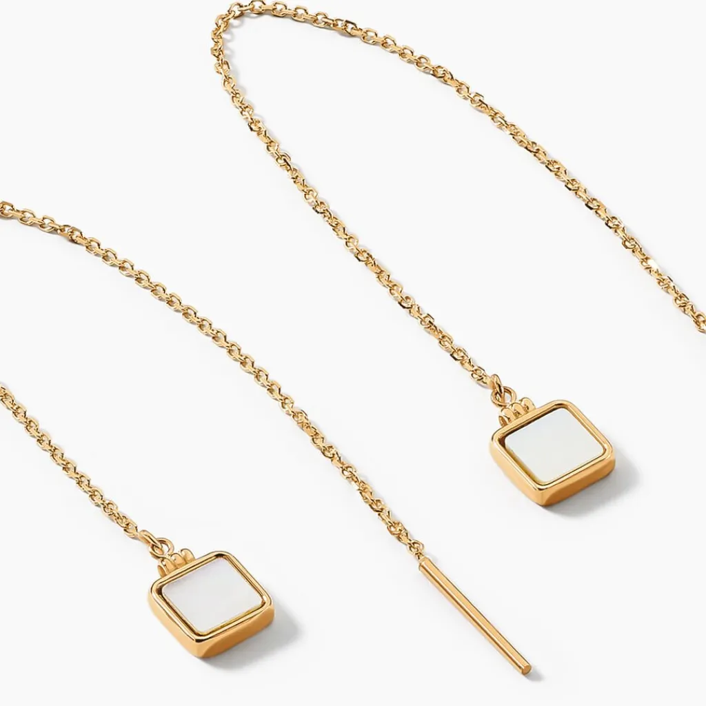 Histoire d'Or Boucles D'oreilles Pendantes Caron Or Jaune Nacre or jaune nacre blanche Discount