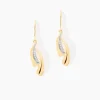 Histoire d'Or Boucles D'oreilles Pendantes Aube Or Bicolore Diamant New