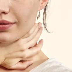 Histoire d'Or Boucles D'oreilles Pendantes Aube Or Bicolore Diamant New