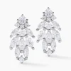 Histoire d'Or Boucles D'oreilles Pendantes Marquis Or Blanc Oxyde De Zirconium Clearance