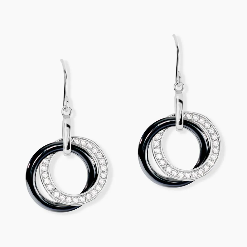 Histoire d'Or Boucles D'oreilles Pendantes Grizzel Argent Blanc Céramique Et Oxyde Online