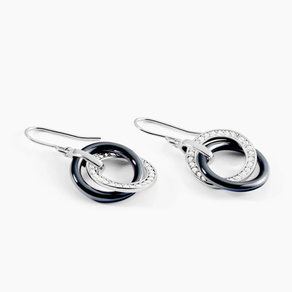 Histoire d'Or Boucles D'oreilles Pendantes Grizzel Argent Blanc Céramique Et Oxyde Online