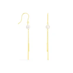 Histoire d'Or Boucles D'oreilles Pendantes Salman Or Jaune Perle De Culture Clearance