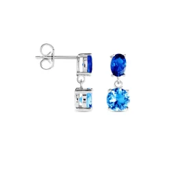 Histoire d'Or Boucles D'oreilles Pendantes Argent Blanc Brenna Oxydes De Zirconium argent blanc oxyde bleu swiss Discount