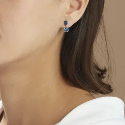 Histoire d'Or Boucles D'oreilles Pendantes Argent Blanc Brenna Oxydes De Zirconium argent blanc oxyde bleu swiss Discount