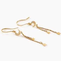 Histoire d'Or Boucles D'oreilles Pendantes Stellar Or Jaune Oxyde De Zirconium Hot