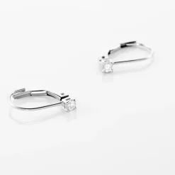 Histoire d'Or Boucles D'oreilles Pendantes Victoria Or Blanc Diamant New