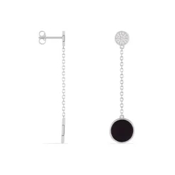 Histoire d'Or Boucles D'oreilles Pendantes Adonya Argent Céramique Et Oxyde New