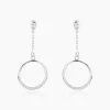 Histoire d'Or Boucles D'oreilles Pendantes Amma Argent Blanc Oxyde De Zirconium New