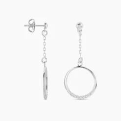 Histoire d'Or Boucles D'oreilles Pendantes Amma Argent Blanc Oxyde De Zirconium New
