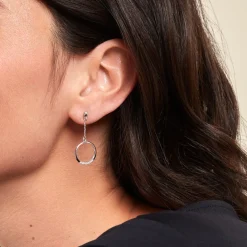 Histoire d'Or Boucles D'oreilles Pendantes Amma Argent Blanc Oxyde De Zirconium New