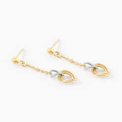 Histoire d'Or Boucles D'oreilles Pendantes Louisa Or Bicolore New