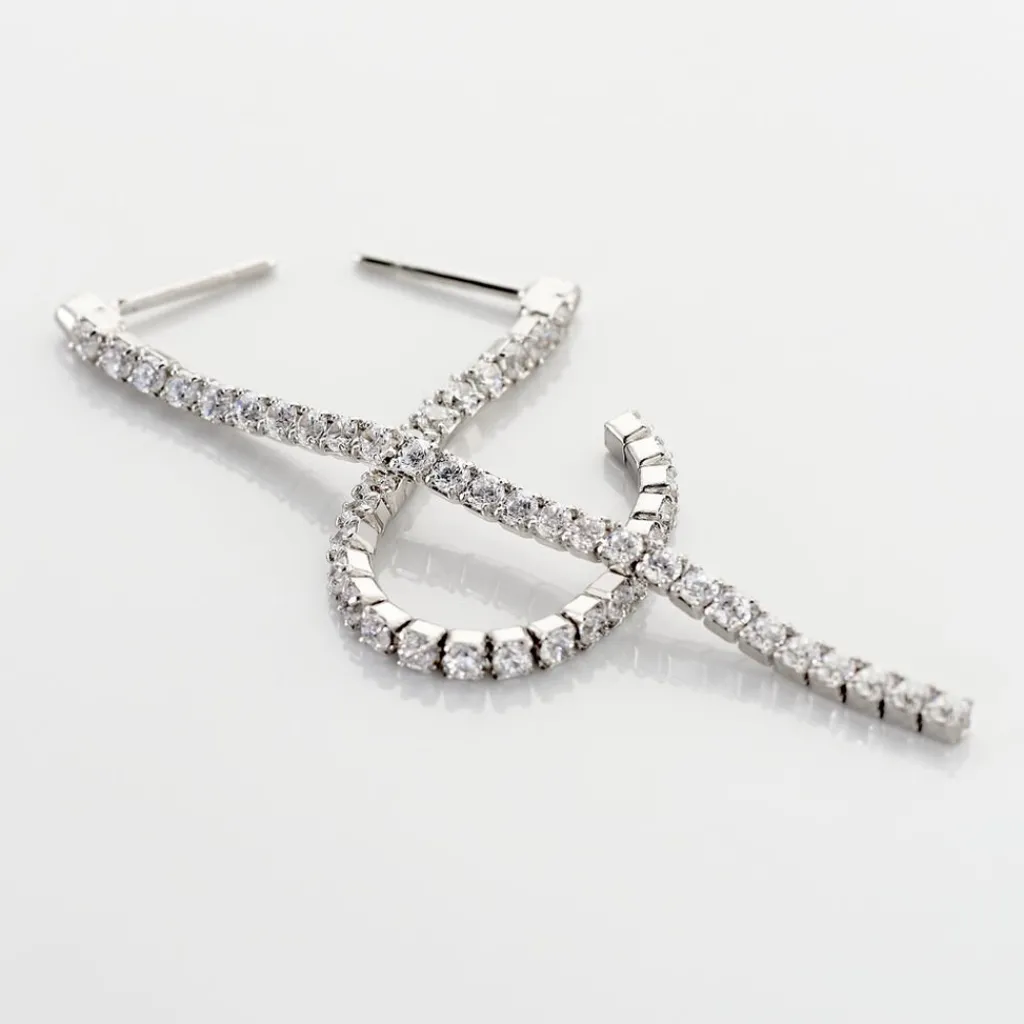 Histoire d'Or Boucles D'oreilles Pendantes Lou-anne De Zirconium argent blanc oxyde Clearance