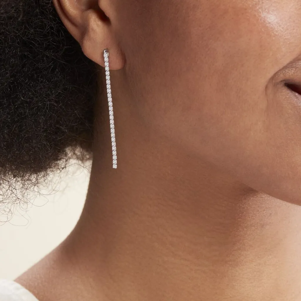 Histoire d'Or Boucles D'oreilles Pendantes Lou-anne De Zirconium argent blanc oxyde Clearance