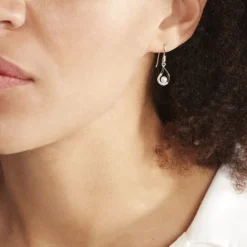 Histoire d'Or Boucles D'oreilles Pendantes Akiko Argent  Perle De Culture Et Oxyde Clearance