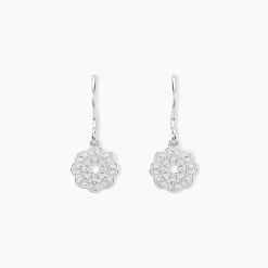 Histoire d'Or Boucles D'oreilles Pendantes Lynne Argent Blanc