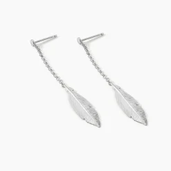 Histoire d'Or Boucles D'oreilles Pendantes Euriell Argent Blanc