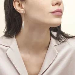 Histoire d'Or Boucles D'oreilles Pendantes Euriell Argent Blanc