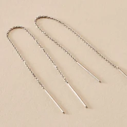 Histoire d'Or Boucles D'oreilles Pendantes Java Argent Blanc New